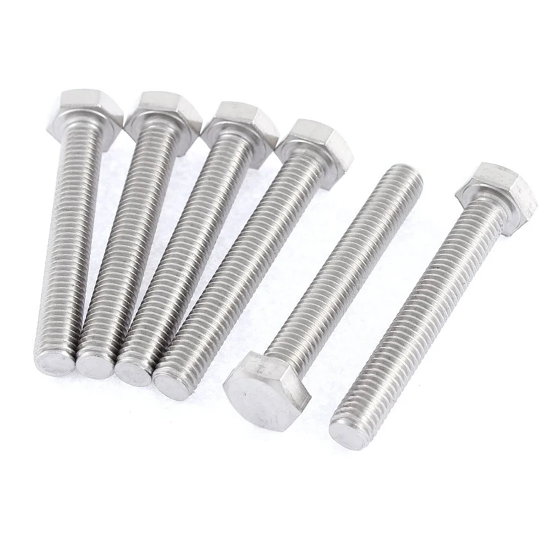 

M8 x 55mm Fully Threaded 304 Stainless Steel Hex Head Screw Bolt 6 Pcs