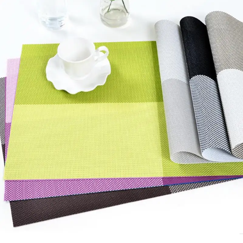 4pcs PVC Kitchen Dinning Bamboo Table Placemats for Table Mat Manteles Individuales Doilies Cup Mats Coaster Pad