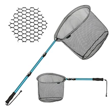 SANLIKE Fishing Web Fish Touchdown Web Telescopic Pole Deal with Sturdy Nylon Materials Mesh Protected Fish Catching