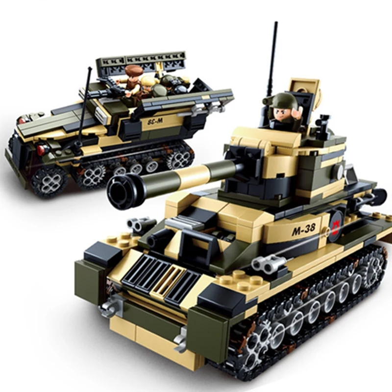 

928pcs 8in1 Children's building blocks toy Compatible Legoingly city Military tank figures Bricks birthday gifts