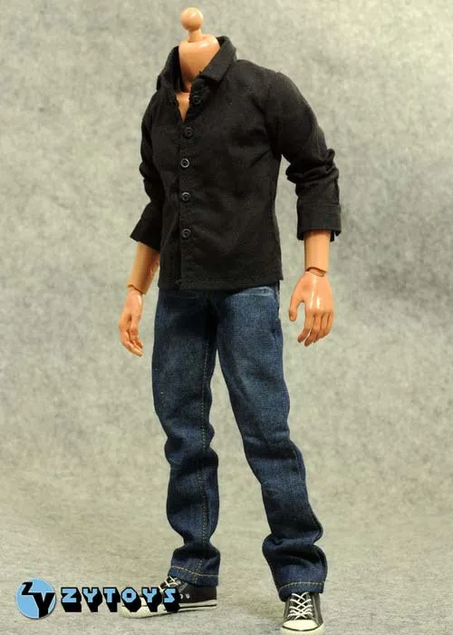 

Фигурка куклы масштаб 1/6, одежда, аксессуары, мужская рубашка + джинсы для экшн-фигурки 12 дюймов, кукла в комплект не входит кукла, обувь и другие изделия No079