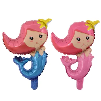

50pcs mini Mermaid Cartoon Foil Balloons Aquarium decoration balloon Birthday Party Wedding Supplies kids toys