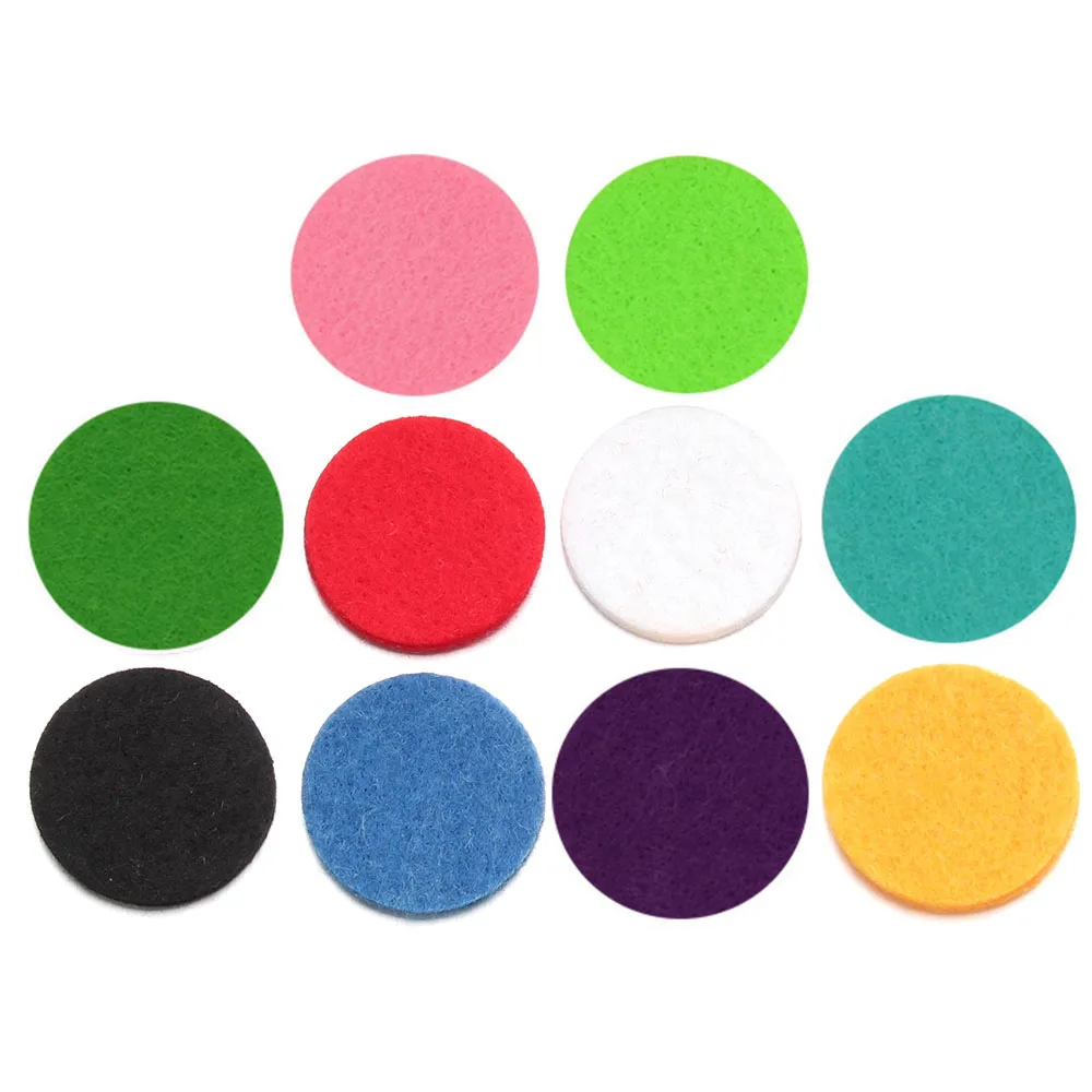 

20PCS/lot Oil Pad Perfume Locket Accessories 28mm 15mm Aromatherapy Locket Essential Oil Diffuser Colorful Felt Pads ZA899