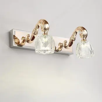 

Contemporary Polished Crystal Washroom Wall Light Modern Golden Bathroom Mirror Wall Lights Factory Sale Wholesale Wall Lamps