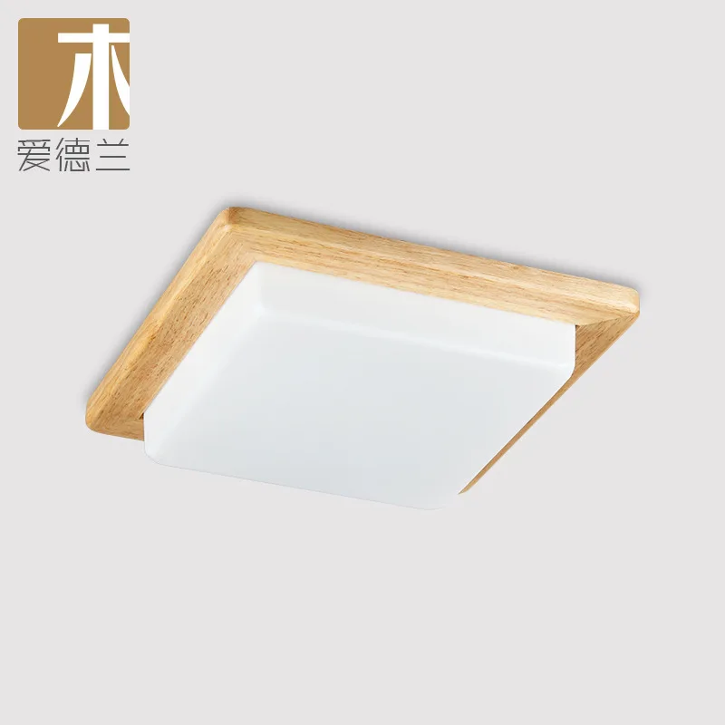

Ed LanMu light log restaurant guest bedroom balcony corridor porch Nordic LED solid wood square dome light