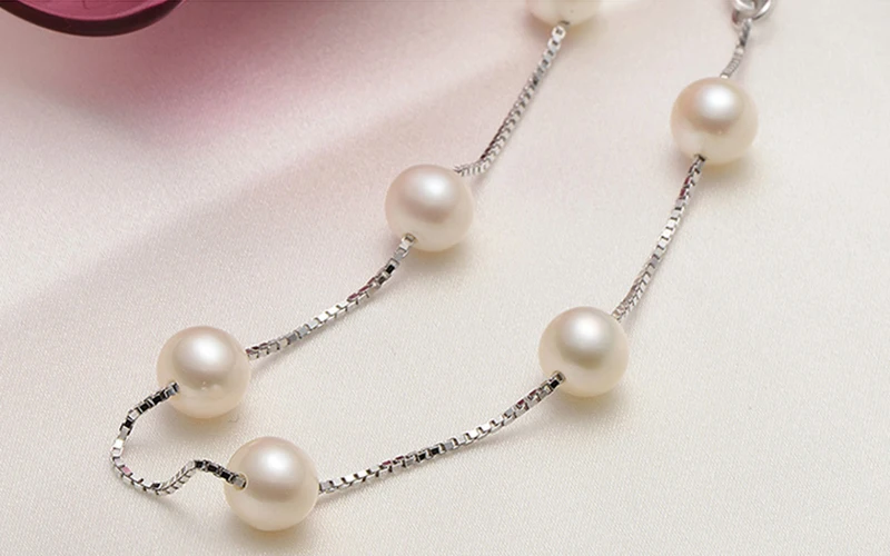 Sinya 925 sterling silver Bracelet Anklet with natural pearls for women girls Mom main length 16cm-19cm optional best Promotion (12)
