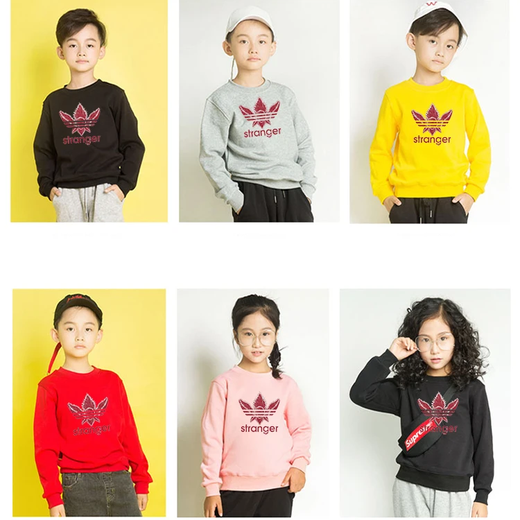

100% Cotton Spring Autumn Cute Thin Fabric Boys Girls Stranger Things Sweatshirt Strange Thing Sweatshirts For Boy Girl Kid