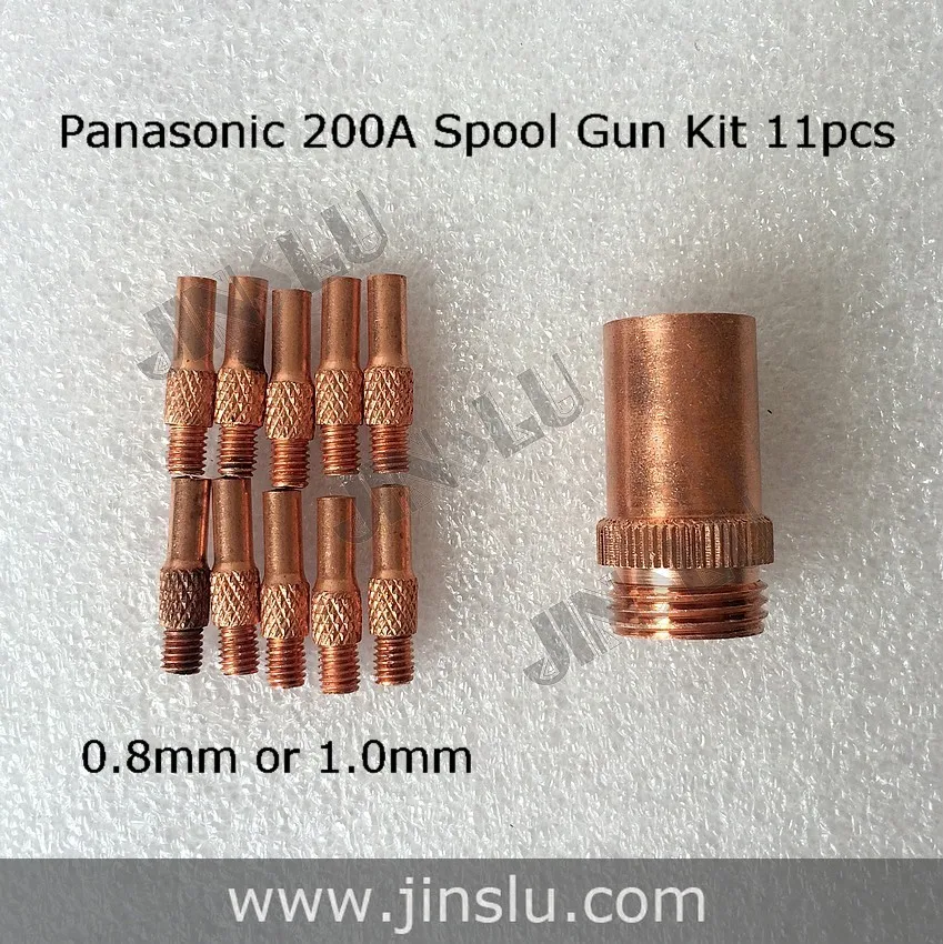 

Contact Tip Nozzle Kit for 200A Panasonic Spool Gun 0.8 mm or 1.0 mm 11pcs