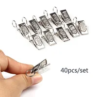 40 шт./компл. Шторы зажим с крючком окно душ Шторы Клипы Кольца Нержавеющая сталь зажимы для штор декоративные шторы аксессуары - изображение