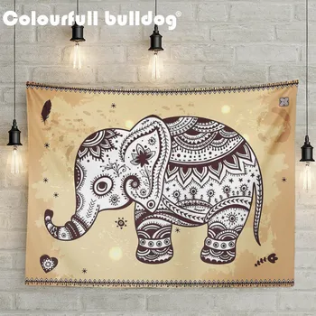 

Ganesha Animal Tapestries Elephant Flowers Wall Hanging Mandala Lotus Hippie Couches Decor Bedspreads Petal 150Cm Woven Gorgeous