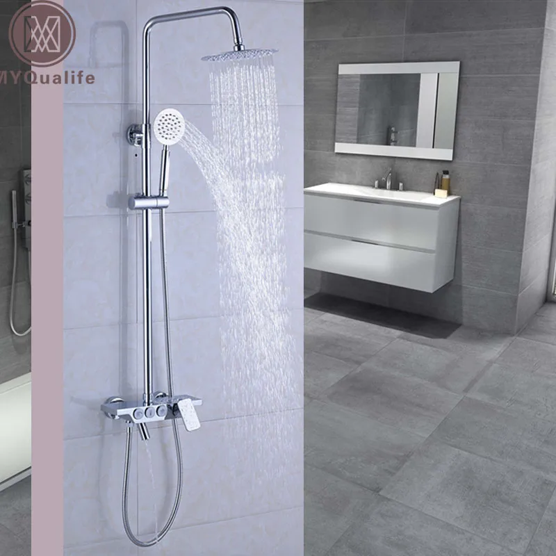 Смеситель для душа латунный хромированный с одной ручкой 12 дюймов|shower set|bathtub
