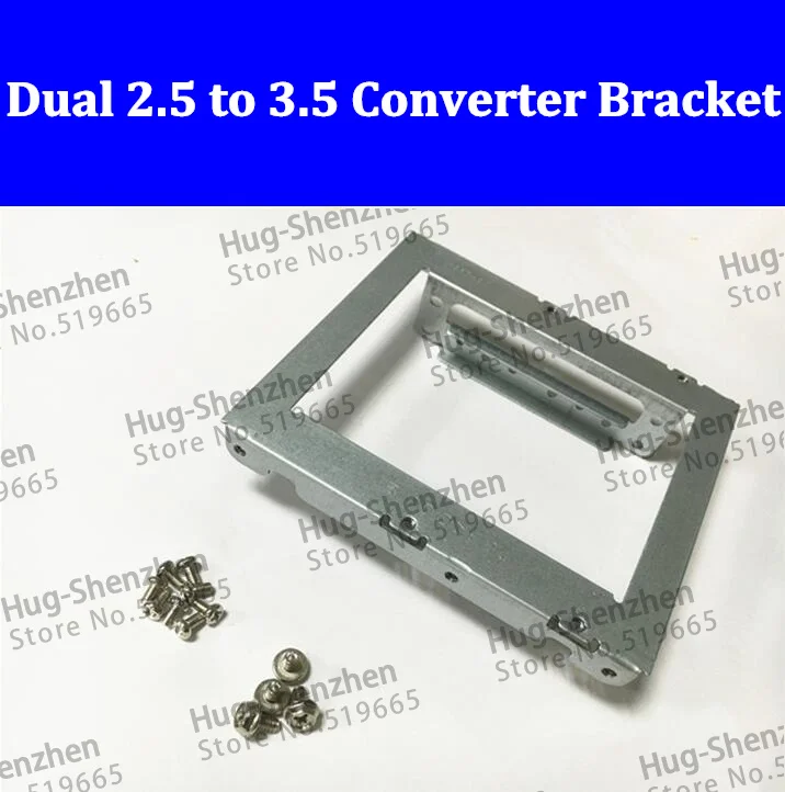 

Dual 2.5" inch HDD SSD Hard Drive Slot to 3.5" Converter Tray Caddy Carrier Bracket with Screws for PC