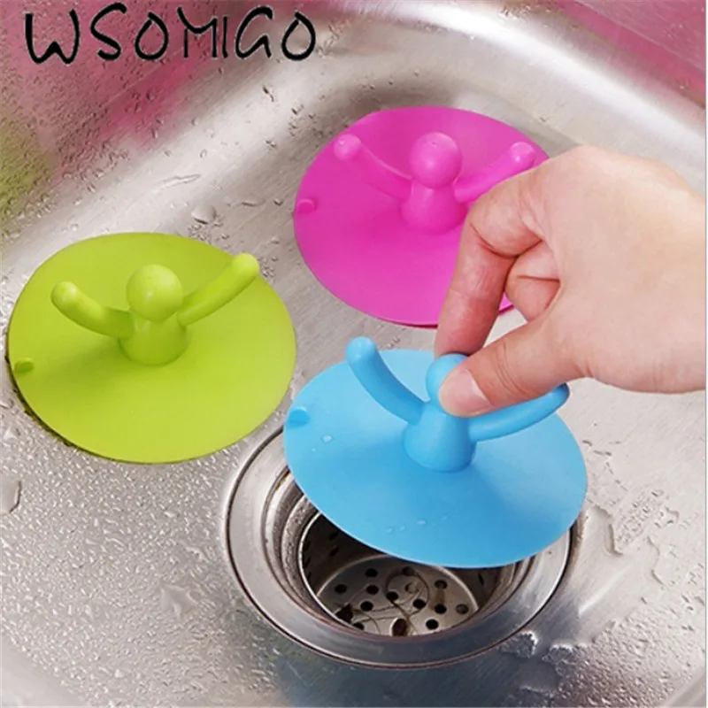 

WSOMIGO Silicone Water Plug Kitchen Bathroom Wash Basin Tools Sewer Plugging Plug Drain Cup Cover Gadget Kitchen Accessories-S