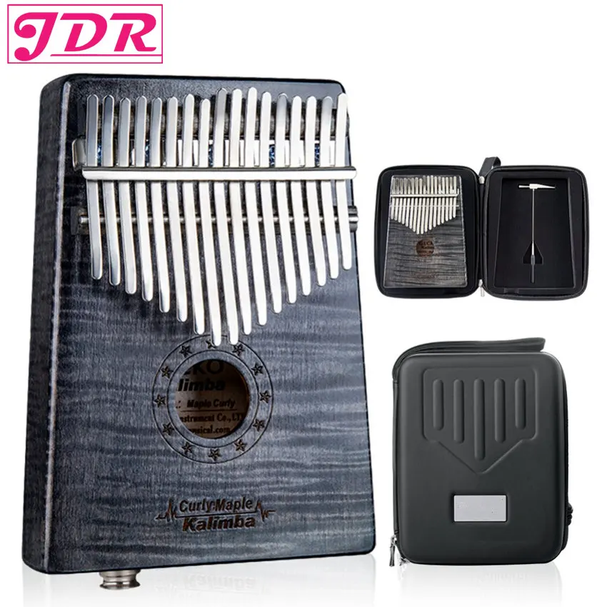 

JDR 17 Key EQ Kalimba Pickup Gecko Thumb Piano builts-in EVA high-performance protective box Keyboard Musical Instrument