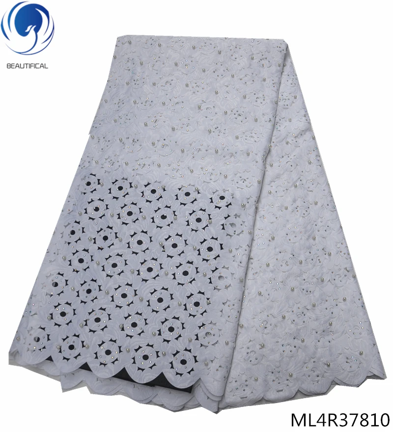 

BEAUTIFICAL dry laces fabric 2019 swiss lace fabrics with beads and stones swiss voile lace fabrics for women 5yards ML4R378