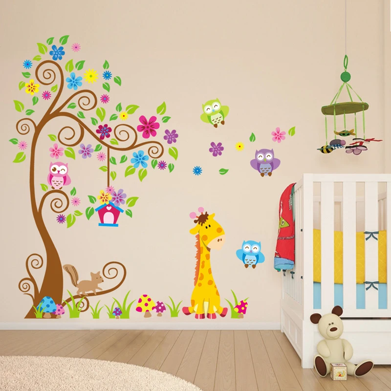 

Woodland Wall Stickers Children Room Home Decor Truffle Tree Vinyl Kids Room Decal Baby Room Nursery Decor