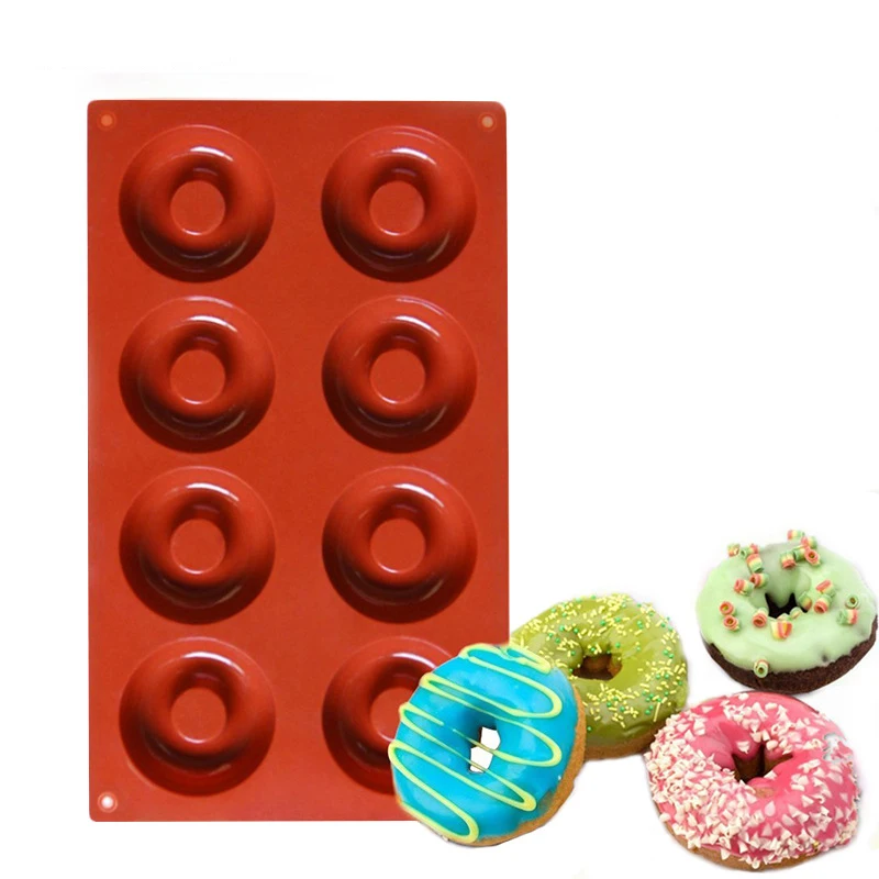 Baking silicone mold 8 round donut silicone cake mold snack chocolate