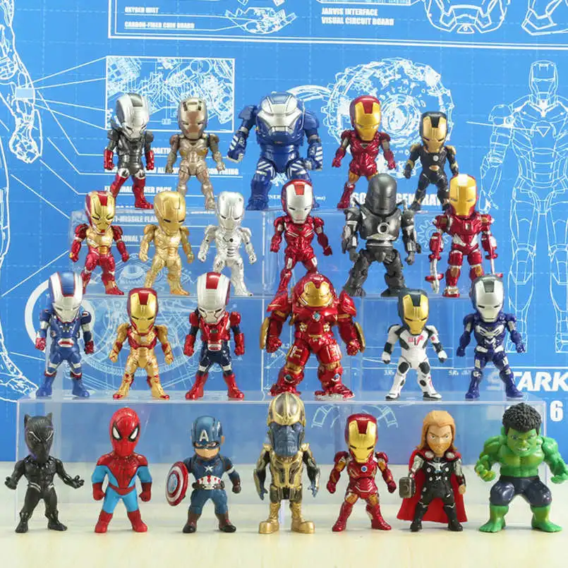 

Marvel Action Figure Avengers Thor Iron Man Spiderman Thanos Captian America Car Collectible Model Toy