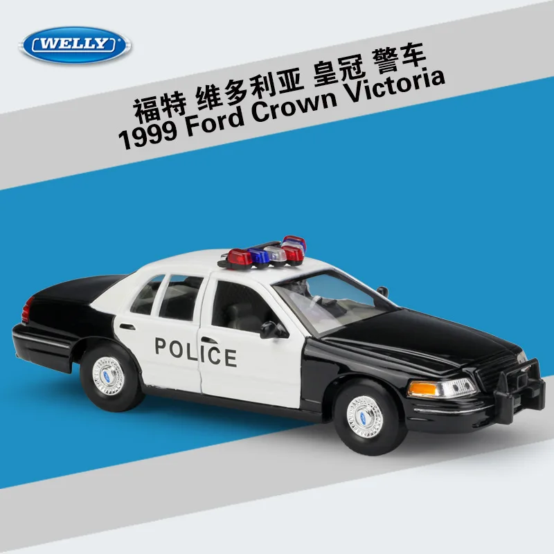 

WELLY 1:24 Scale High Simulator For Ford Crown Victoria Nypd Police Model Car Toy Diecast Vehicles Car With Original Box For Kid