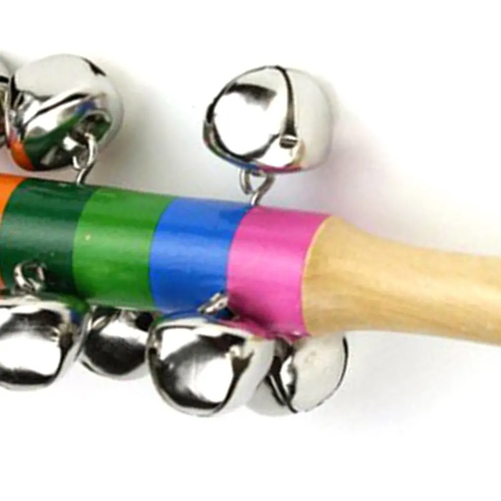 Кольцо для детей деревянный колокольчик детские музыкальные игрушки инструменты для детей возраста от 0 до 12 месяцев, красочная