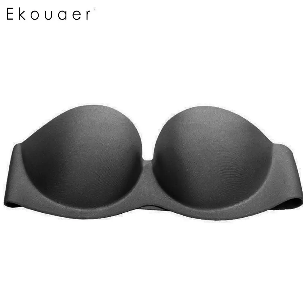

Ekouaer Women Sexy Lingerie Bra Strapless Seamless Lift Ultimate Bra Girls Underwire Push Up Bras Wedding Backless Invisible Bra