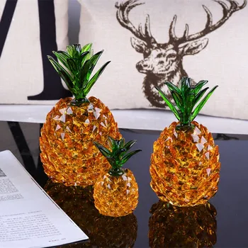 

Crystal pineapple figurines lucky wishful pineapple gifts living room home creative decorations Feng Shui fruit mascot ornaments