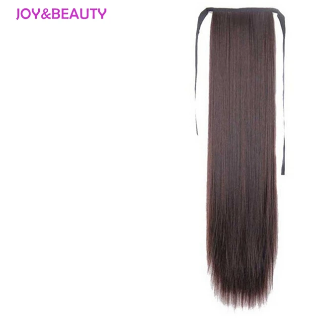 Special Price JOY&BEAUTY Hair Synthetic High Temperature Fiber Hair Long Straight Ponytail Clip In Pony Tail Hair Extensions 24" 20 colors  