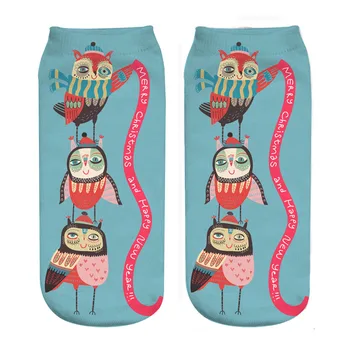 

2018 new cartoon christmas animal 3D digital print socks