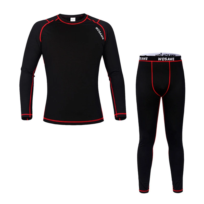 

WOSAWE Mens Thermal Fleece Quick-dry Base Layer Under Wear Cycling Bike Long Sleeve Jersey Tight Winter Sports clothing