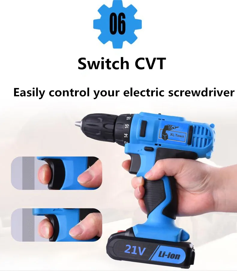 XLTOWN12/16.8/21v Cordless Electric Drill 2
