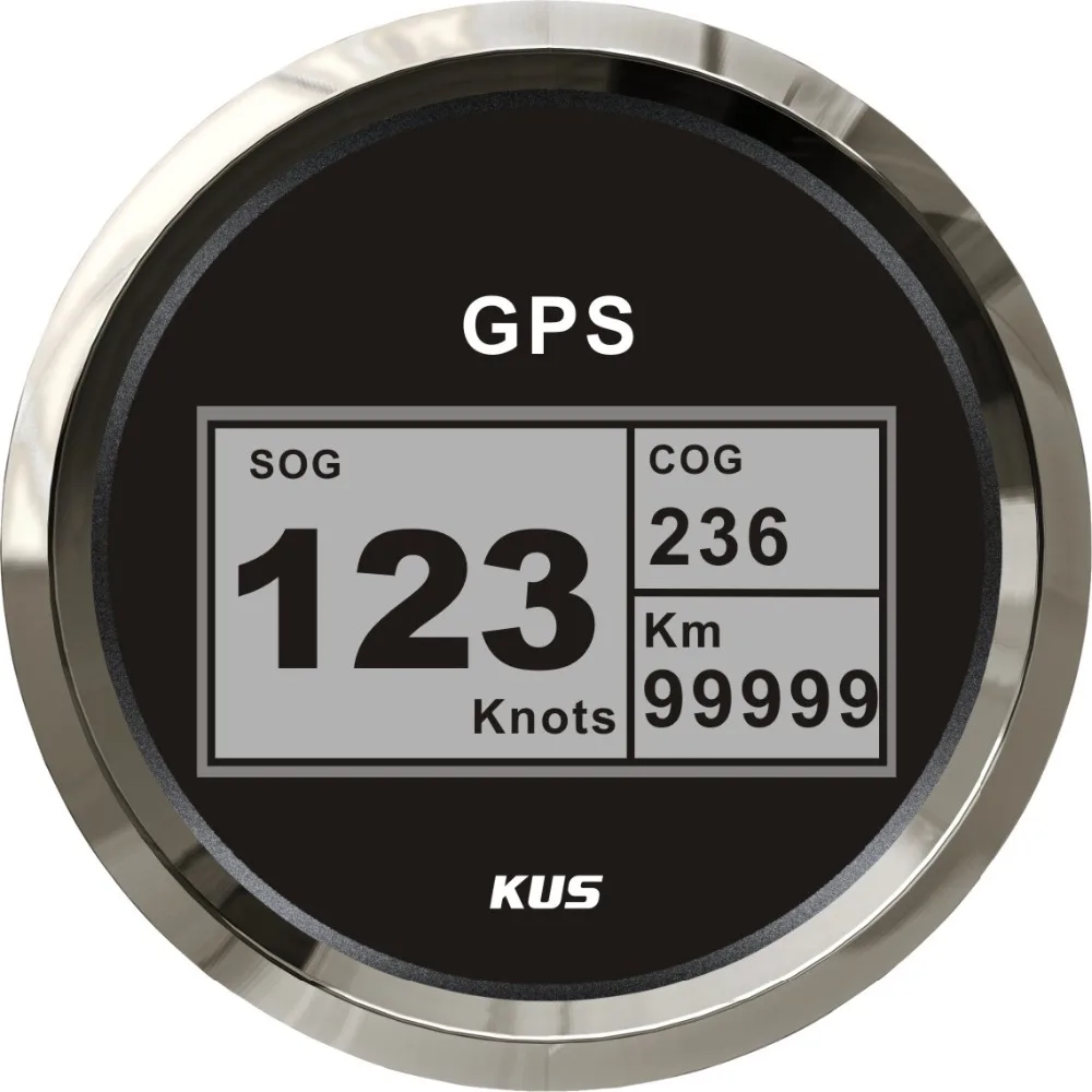 KUS 85mm Marine Boat LCD Digital GPS Speedometer Odometer SOG COG