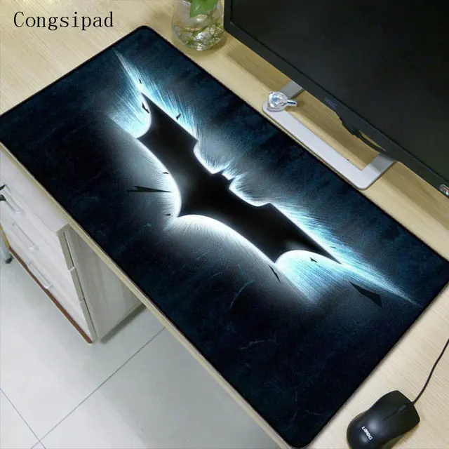 Congsipad Bat Logo Art Personality Print Large Mouse Pad Black Congsipad Bat Logo Art Personality Print Large Mouse Pad Black Precision Seam Computer Pc Anti Slip Rubber Bottom Player Gifts