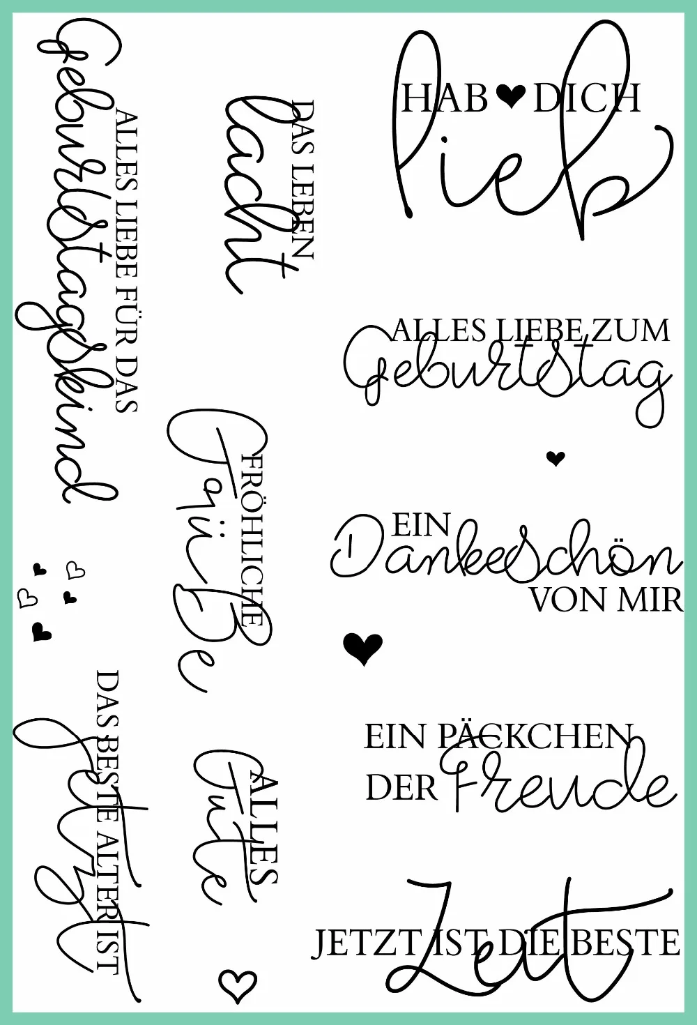 

German words Transparent Clear Silicone Stamp/seal for DIY Scrapbooking/photo Album Decorative Clear Stamp Sheets ST0176
