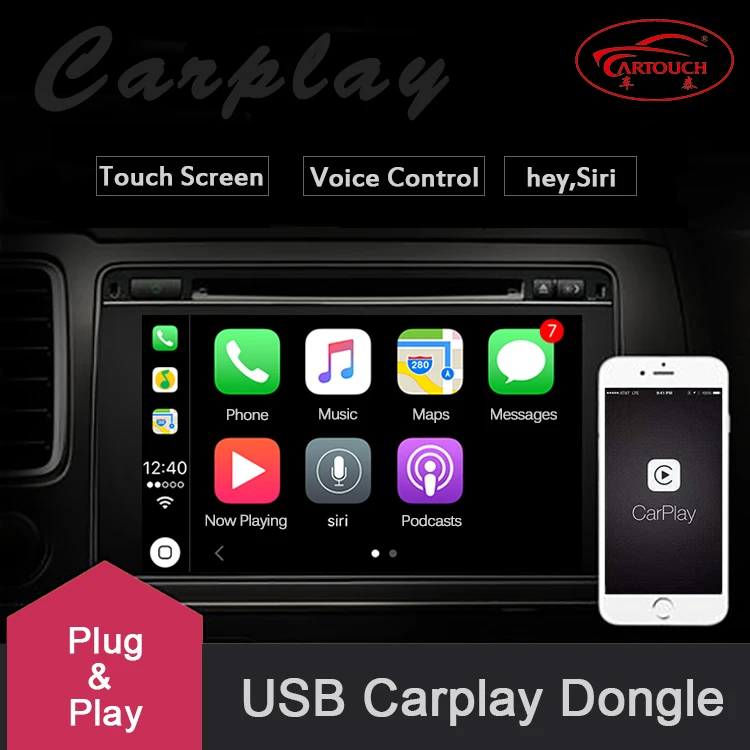 Cartouch USB Apple Carplay Dongle for Android Auto iPhone Carplay Support Android MTK WinCE system Car