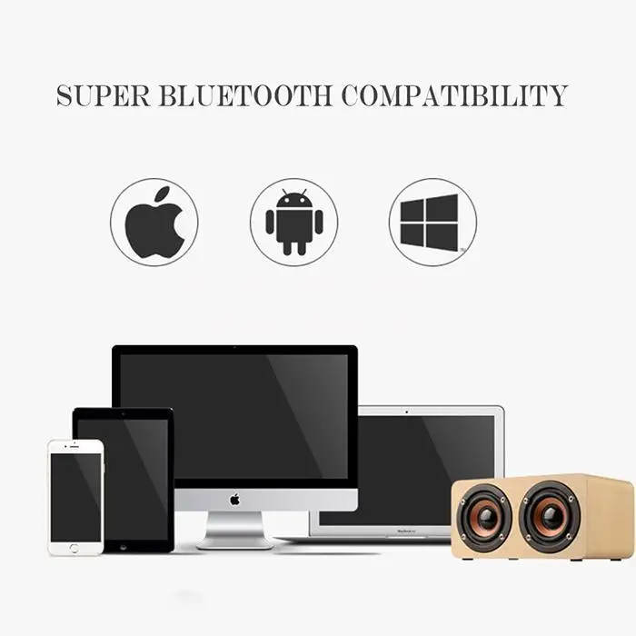 Портативный Дерево аудио Micro соединение через usb и беспроводное, через Bluetooth 4,0 динамик воспроизводить музыку