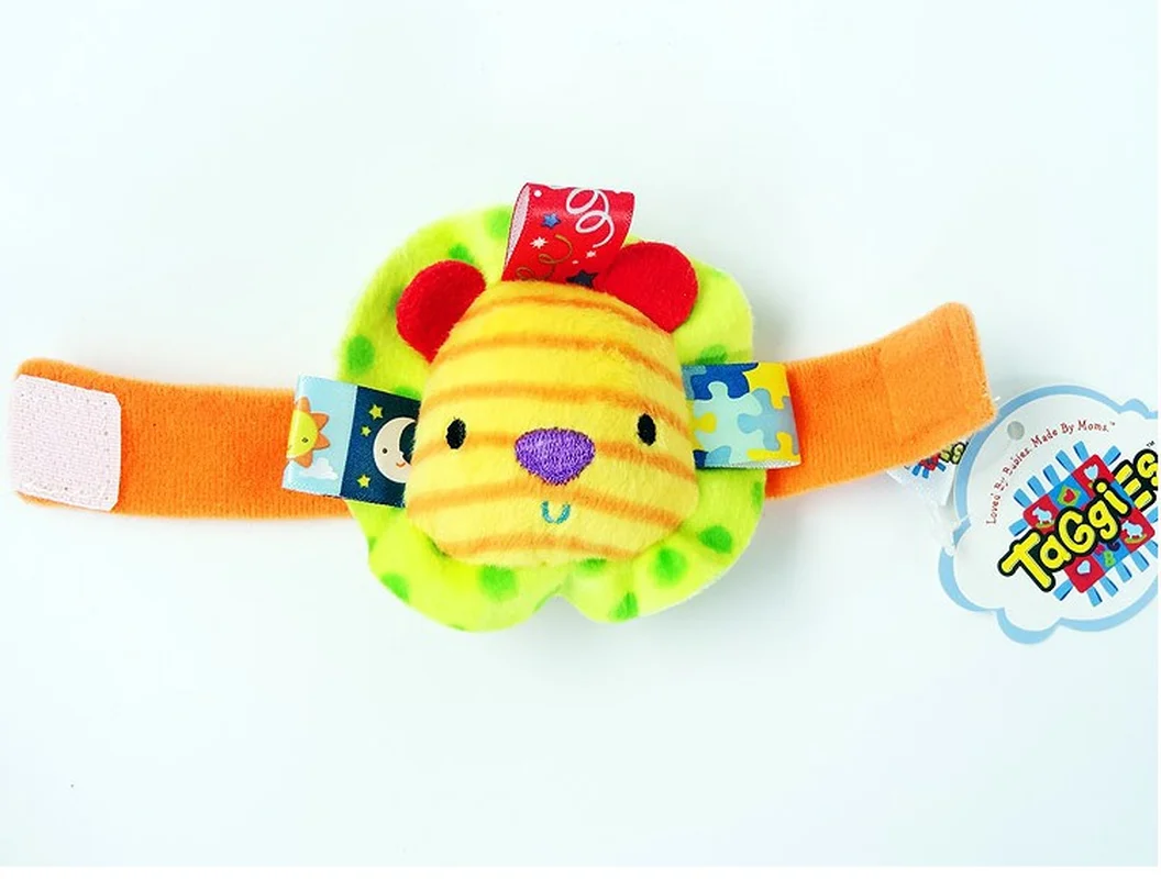 2018 Cartoon Animal Baby Rattle Watch band Toys Soft Stuffed Lion Elephant Hippo Plush Doll Appease Companionship Children Gift