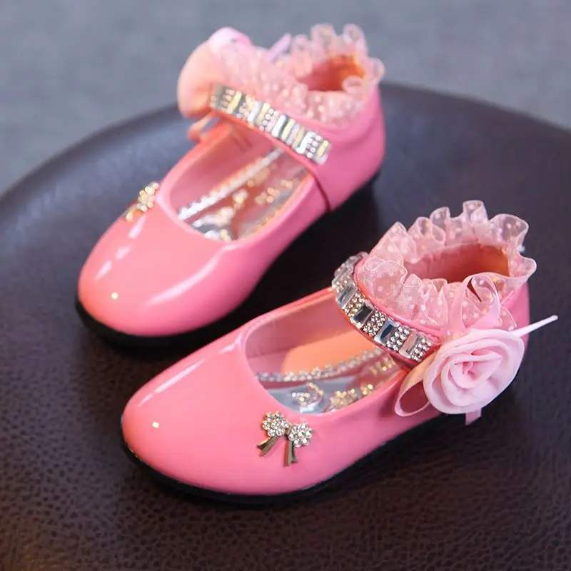 New Spring Girls Shoes Princess Ballet Flats Dance Party Wedding Shoes Rhinestone Children Shoes for 3-12 Years Old Kids CSH139 - Image 3