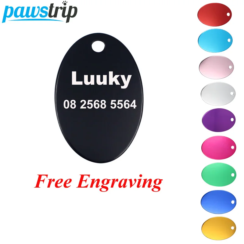 pawstrip 2pcs lot font b Pet b font Tags Customized Dog Tag Collar Engraved Dog ID