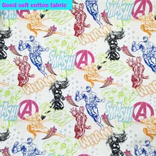 Белая подошва Мстители ткань мягкая хлопковая ткань комиксы. Фабричное кружево в стиле пэчворк с принтом Мстителей; материал одежды