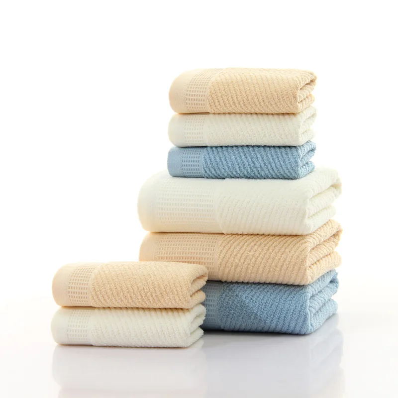 Хлопчатобумажное полотенце набор однотонное полотенце для лица 34x74 см и банное полотенце 70x140 см супер мягкое и удобное