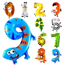 1Pcs Animal Number Foil Inflatable Balloons Wedding Happy font b Birthday b font font b Decoration