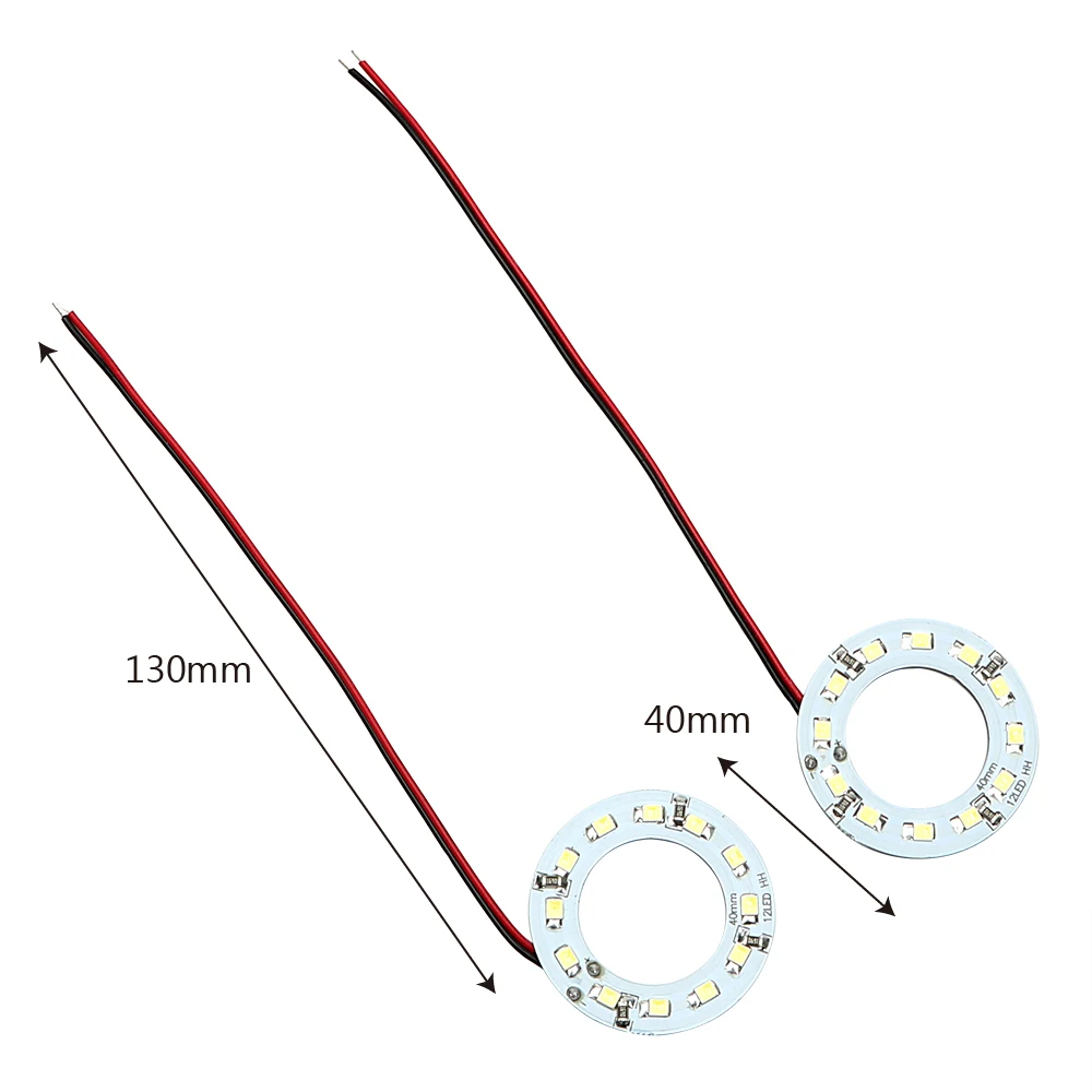 Автомобильный головной светильник AC/DC 12V Авто-Стайлинг Авто дневные ходовые огни лампы 40 мм Ангел глаз автомобильные светильник 12SMD 1210 3528 Светодиодный дневной светильник 2 шт./компл