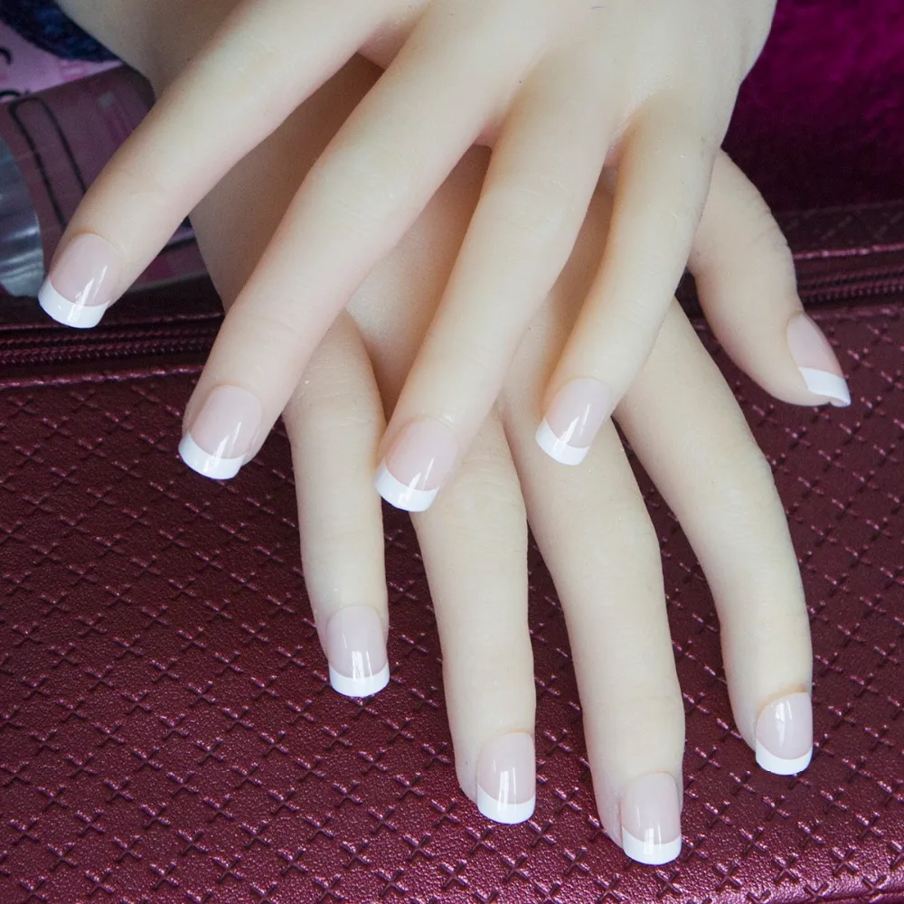 24 шт французские кончики для ногтей Новые Девушки/невесты ABS Украшенные накладные ногти с клеем поддельные кончики для дизайна ногтей полное покрытие кончики для ногтей Faux Ongles