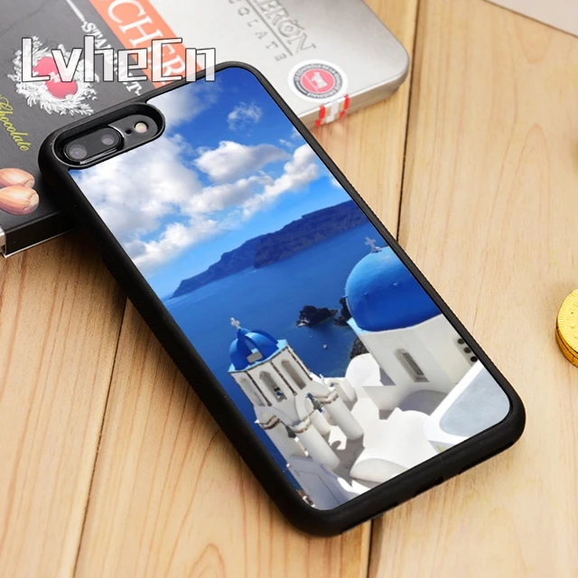 

LvheCn Oia Village Santorini Greece Phone Case Cover For iPhone 5 5s SE 5C 6 6s 7 8 10 X Samsung Galaxy S5 S6 S7 edge S8 S9 plus