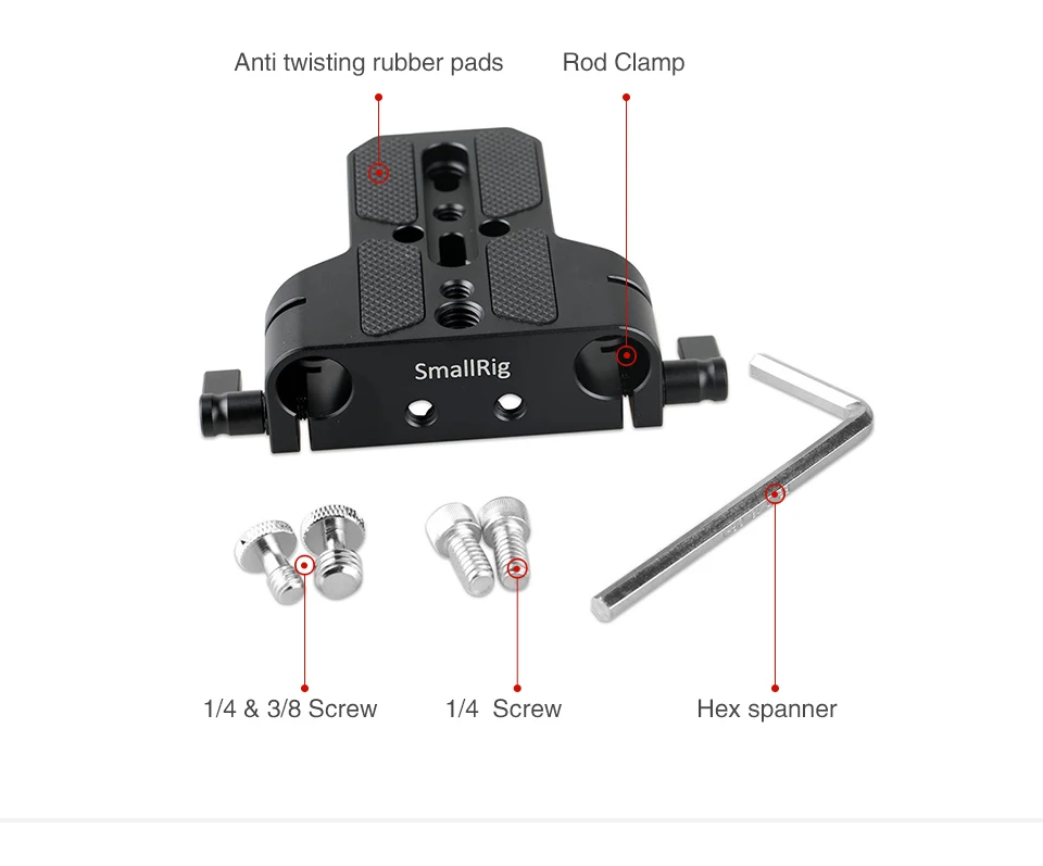 Placa base da câmera smallrig com braçadeira