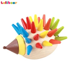 Монтессори красочные Ежик деревянная игрушка аниме сборка блоки обучения детей Образование Магнитная геометрический Форма подарки для детей