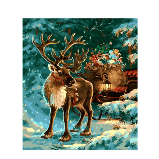Framed Picture Christmas DIY Painting By Numbers Christmas Gift Home