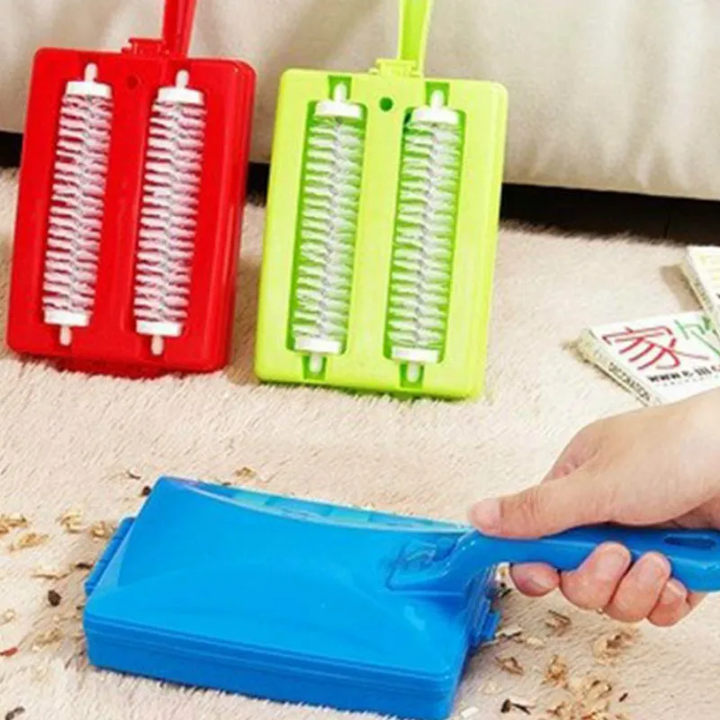 Double Home Cleaner Row Dust Brush Hand Held 1 Pc Table Sweeper Dirt Carpet Brushes Color Random | Дом и сад