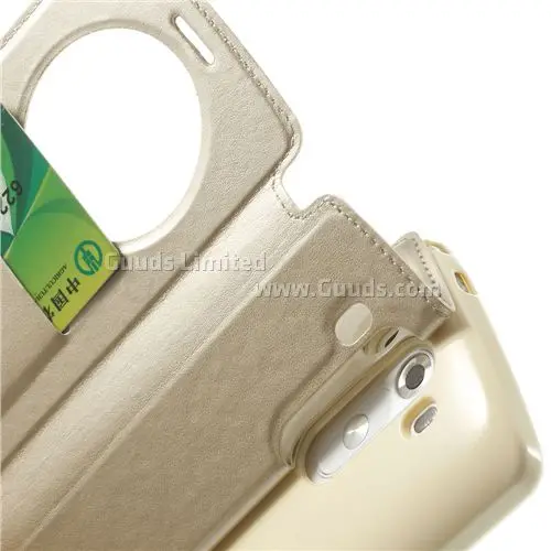 Roar Korea Noble Quick Circle Leather Flip Cover for LG G3 D850 D855 LS990 - Champagne