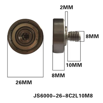 

1Pcs "JS6000-26-8C2L10M8"NTBG Series Threaded Bearings Metal Screw Bearing Stainless Steel Bolt Cable Pulley Screws High Quality